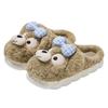 Bow Bear Cotton Slippers Autumn and Winter Home Plush Soft Bottom Bedroom Non-slip Warm Cotton Mop