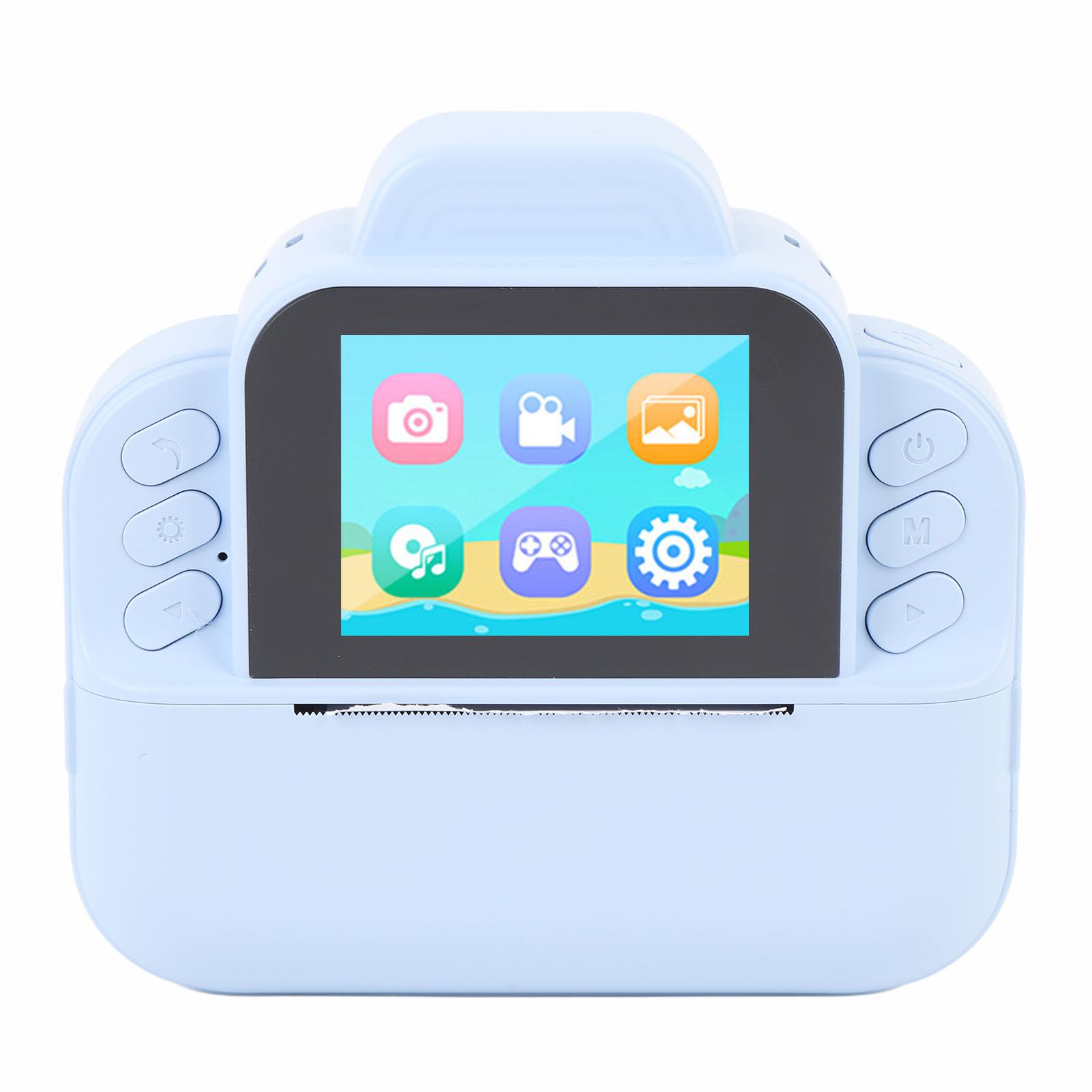 

Детская камера мгновенной печати с экраном 2,4 дюйма, 48 МП, 1080P, 6-кратным цифровым зумом, HD-компактная цифровая камера с синий