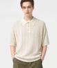 TRILLION Washable Resort Cable Collar Short Sleeve Knit_Ivory