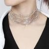 Mehrschichtige Strass-Halskette Luxuriöse Schlüsselbein-Kette Modische Kristall-Halskette für Damen