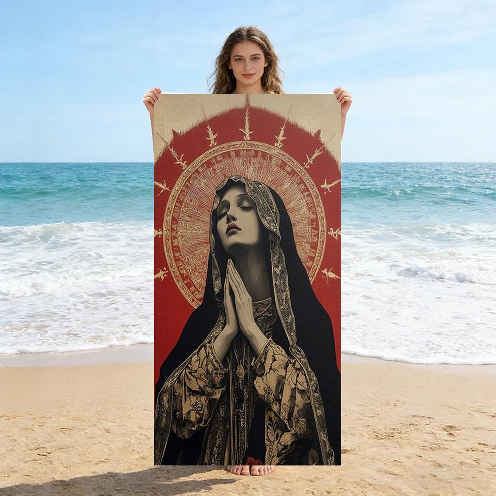 Jmg Household Supplies 1Pc Goddess's Prayer Beach Towel Quick-Drying Towel For Beach Pool Sport Yoga Gym Home Towel Gift For Friends Sand Free Towel