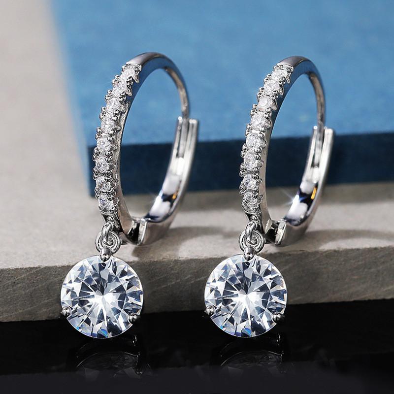 Vysoce kvalitní náušnice AAA kubické zirkony pro ženy Křišťál 925 Sterling Silver Módní párty svatební šperky dárky