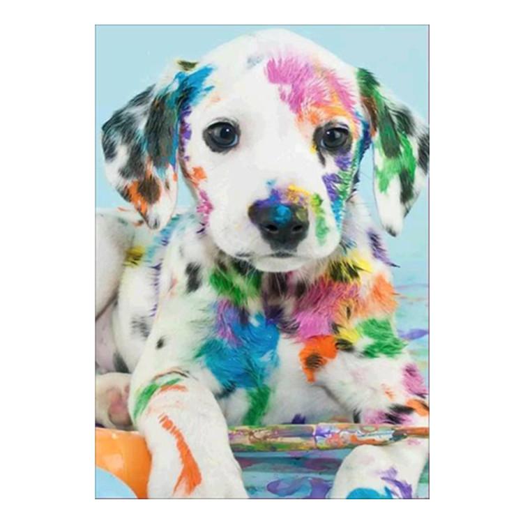 5D Diamond Painting Full of Diamonds Explosion Color Dog Cross Stitch