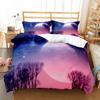 Moon Night Tree Duvet Cover Set Beautiful Landscape Pattern Polyester Comforter Cover with Pillowcase for Men Women Bedding Set