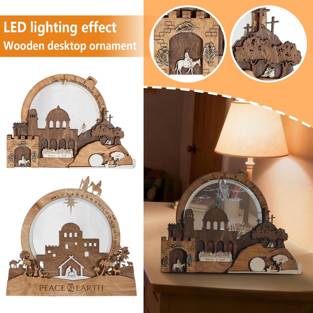 Wooden Desktop Ornaments With Lighting Effects