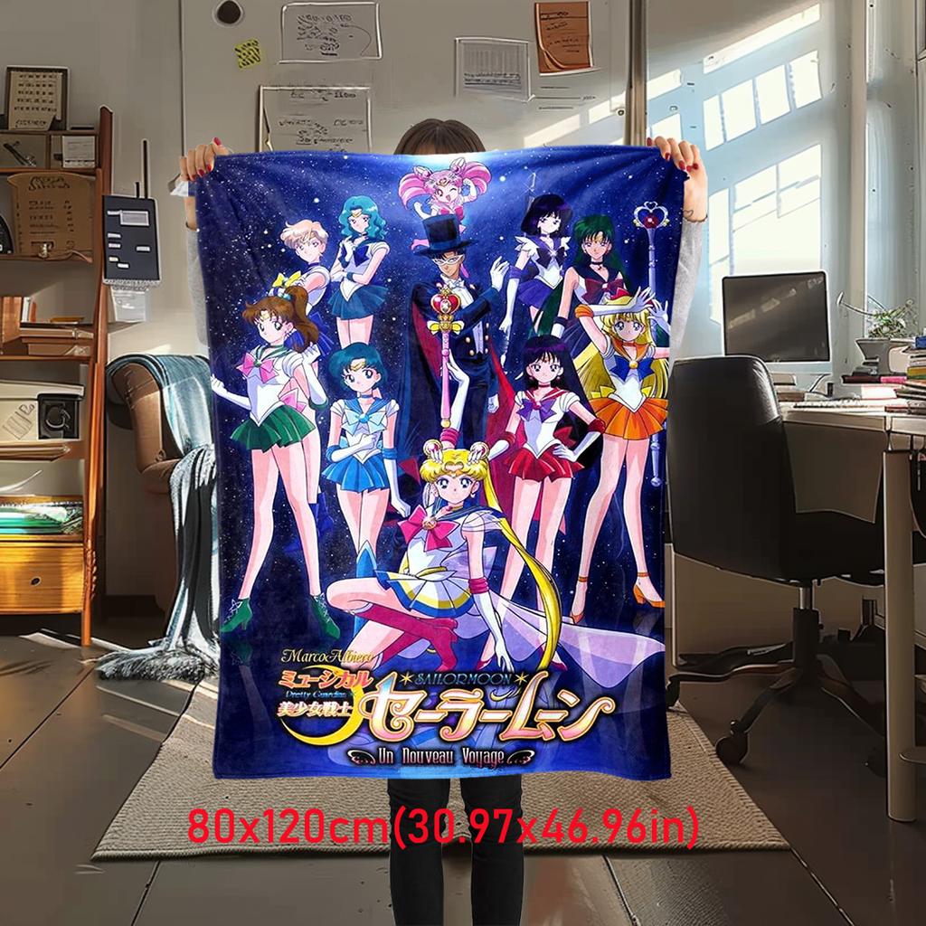 Japanese anime cute cartoon theme Sailor Moon Tsukino Usagi blanket suitable for home beds, sofa covers, office nap, outdoor warm blankets O14