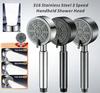 New 316 Stainless Steel 3 Modes Shower Nozzle Filter Booster Large Water Volume Handheld Household Universal Shower Head Set