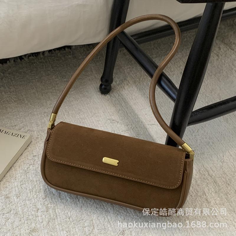 Premium texture retro small bag women's 2025 new commuter versatile shoulder underarm bag fashionable portable baguette bag
