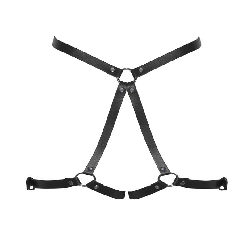 Women Sexy PU Leather Harness BDSM Lingerie Gothic Erotic Costume Fetish Babydoll Underwear Garter Belt
