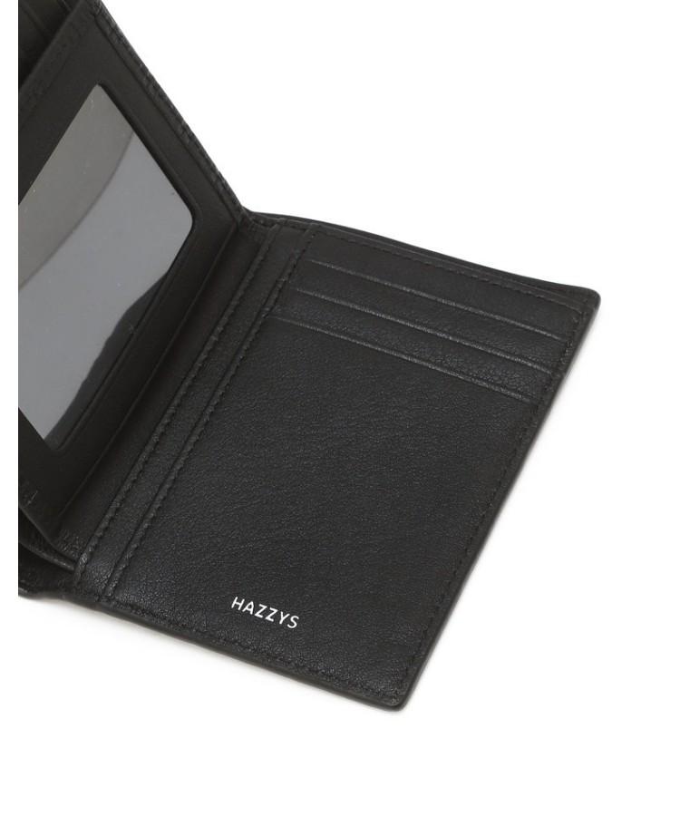 Hazzys Men Acc Black Logo Pattern Cowhide Medium Wallet Hjwa6F836Bk
