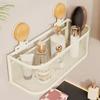 Iron Bathroom Shelves Wall Mounted Punch Free Bathroom Hanging Basket Large Capacity Detachable Shampoo Storage Rack for Home