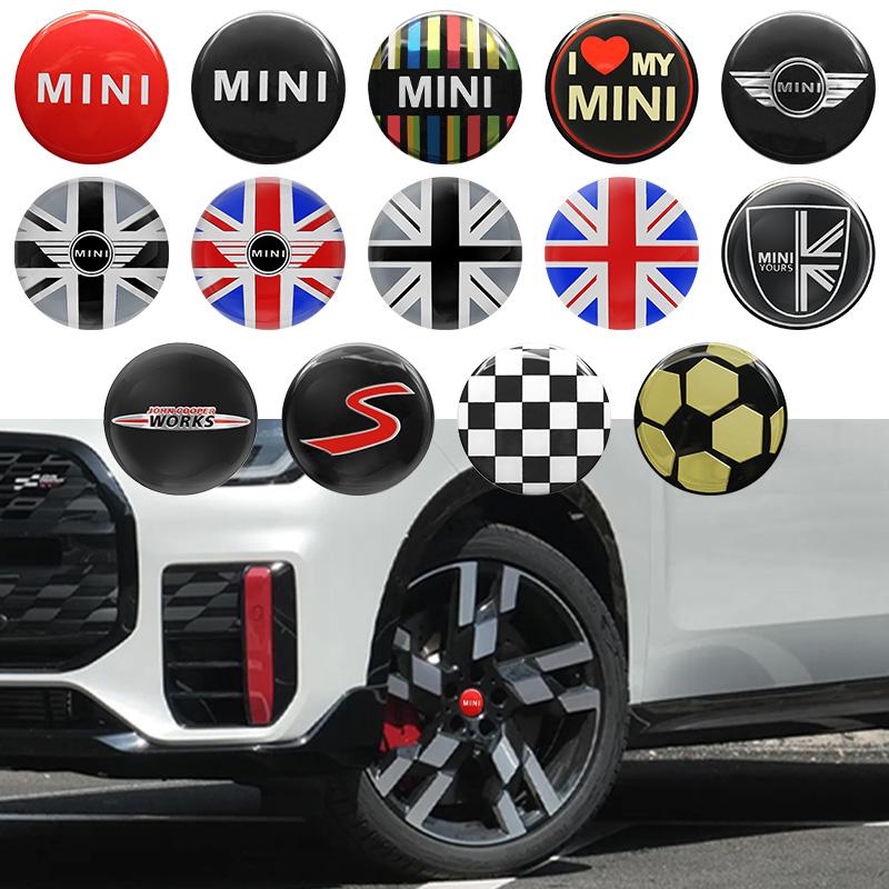 4Pc 52mm Car Wheel Center Hub Caps Badge Sticker Emblem Decals Accessory For Mini Cooper F54 F55 F56 F57 F60 R56 R57 R58 R59 JCW H11