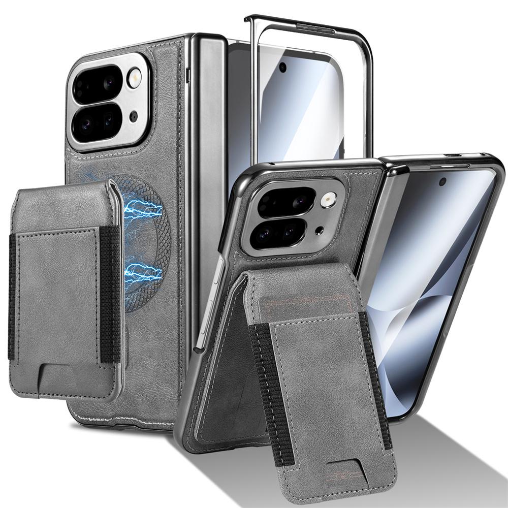 2-in-1 Detachable Leather Wallet Case For Google Pixel 10 Pro Fold with Stand Spring Hinge All-inclusive Screen Protector Cover