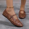 Fashion 2025 New Casual Fashionable Women's Summer Hollow Ladies Shoes  Closed Toe Sandals Soft and Comfortable Ballet Flat Shoes