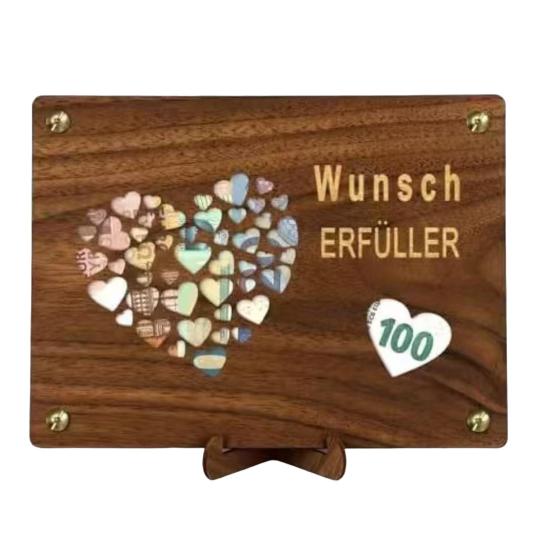 Wooden Money Holder Money Envelope with Hollow-out Pattern Cash Holder Wedding Cash Gift Holder for Christmas Birthday Graduation Festival