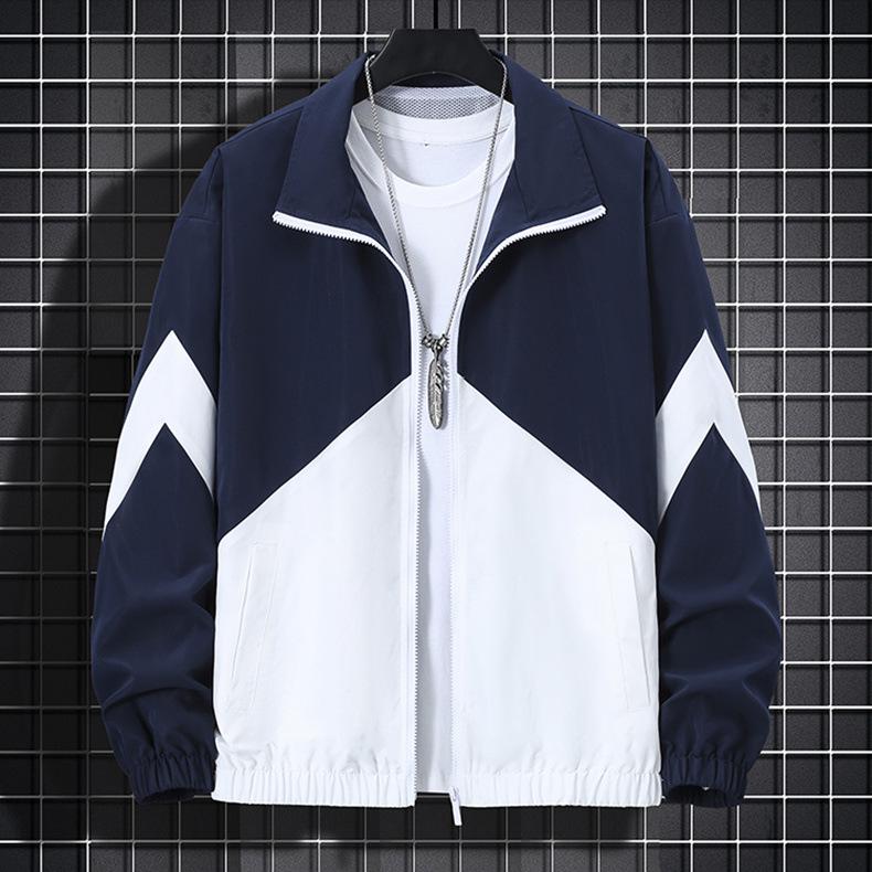 2024 Men's Stand-Up Collar Jacket - Casual Spring/Autumn Outerwear for Young Men