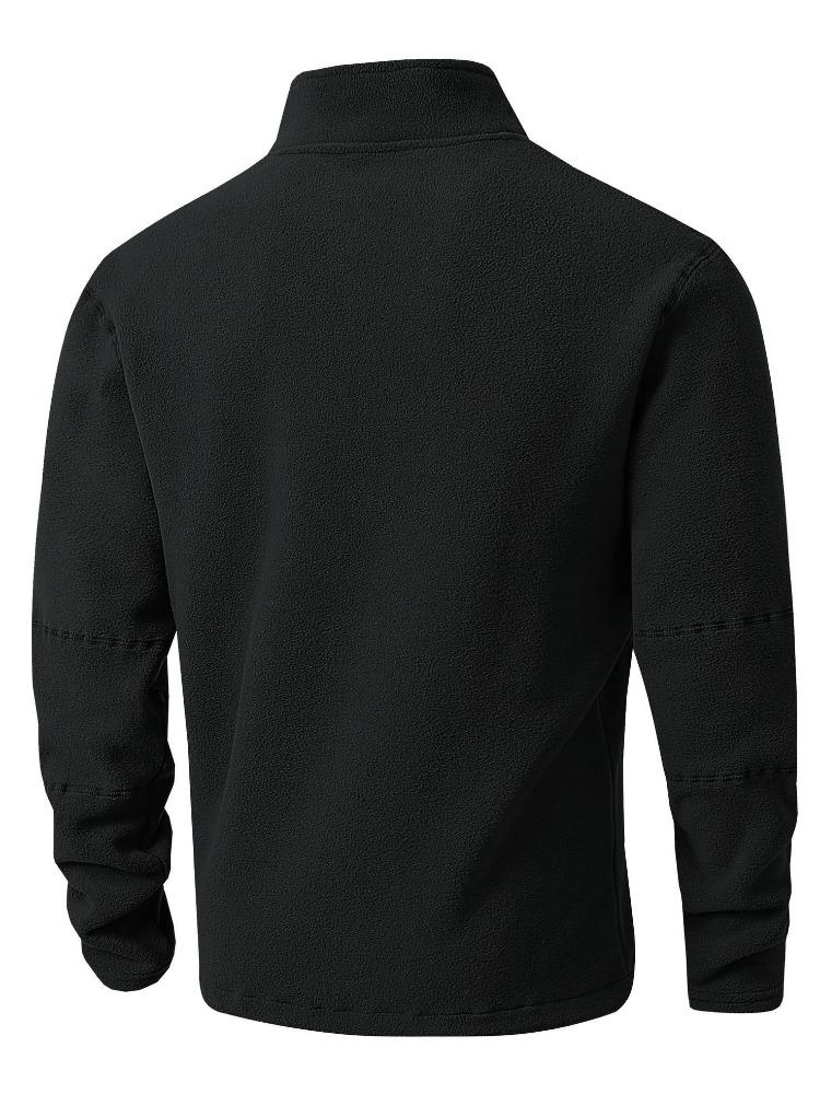 Trendy Shaker Standing Collar Semi-Zip Long Sleeve Sweatshirt Casual Solid Color Men Moisture Wicking Comfortable Fit Skin-friendly Breathable Tops