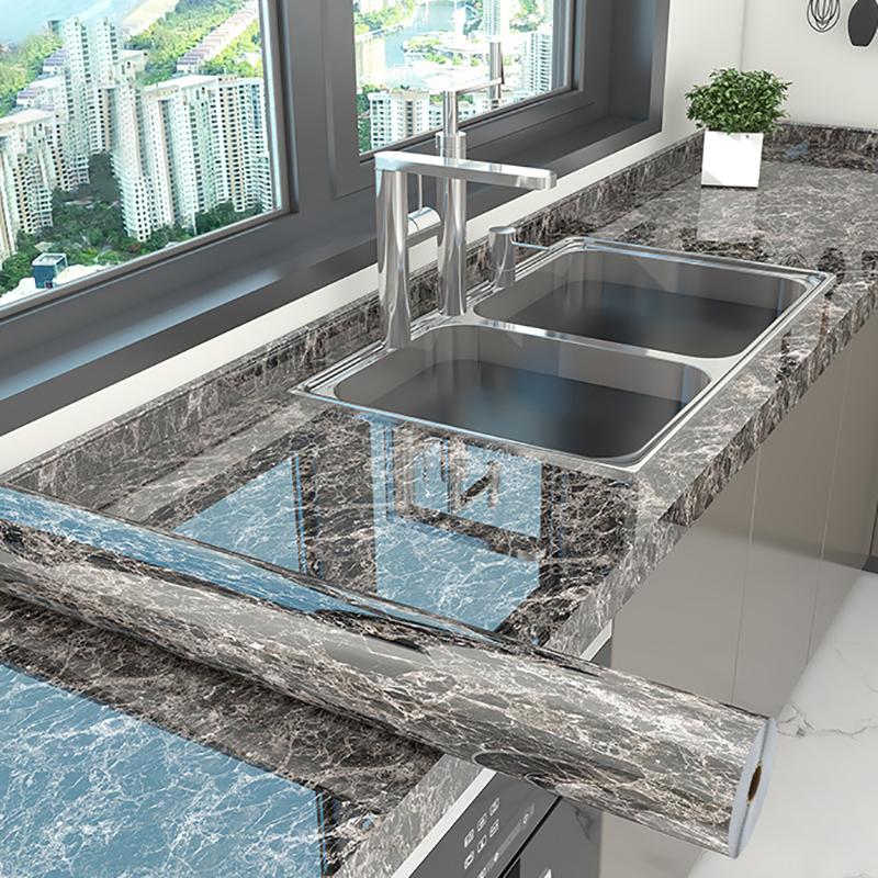 Marble Kitchen Self-adhesive Oilproof Tile Wallpaper Moisture-Proof Countertop Pantry Sticker Bathroom Waterproof Wall Stickers