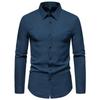 New Men's Trend Solid Colour Retro Style Casual Long-sleeved Shirt Men's Fashion Tops