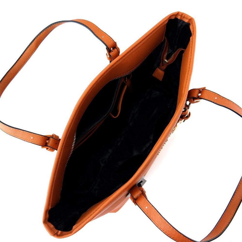 Fashion Lady Handbag Cross Grain Leather Shoulder Shopping Bag