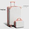 Leather Spinner Suitcase with Pull Handle, Large Capacity, Combination Lock - Perfect for Women, Men, and Students.