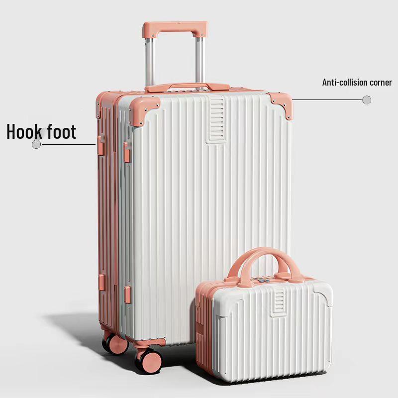 Leather Spinner Suitcase with Pull Handle, Large Capacity, Combination Lock - Perfect for Women, Men, and Students.