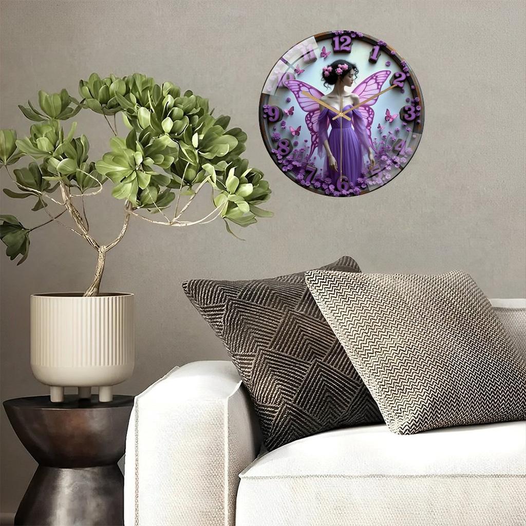 30cm Round Glass Wall Clock with a Surface That Resists Smudges and Stains