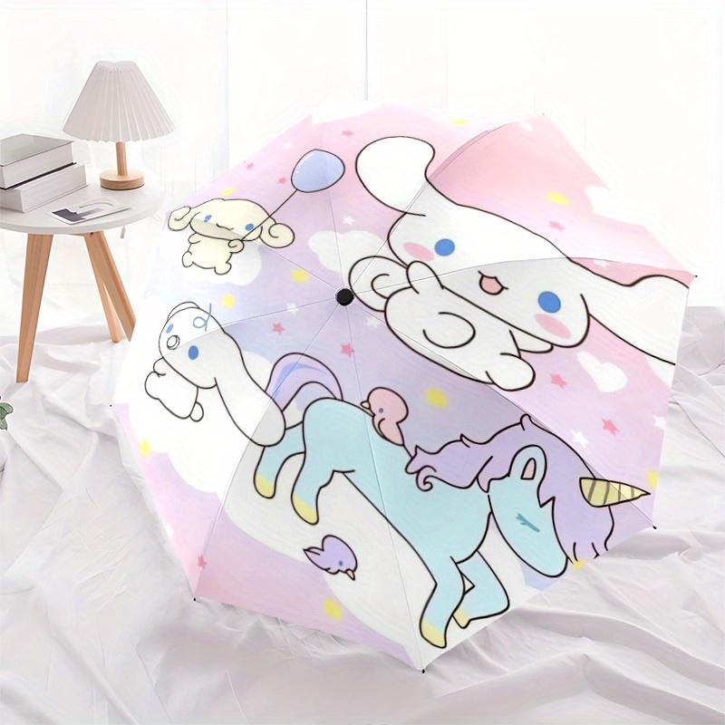 Unicorn and Cinnamoroll Automatic Folding Umbrella - 3 Folding Design, Vivid Cartoon Pattern, Suitable for Outdoor Activities, A Gift for Fans In All