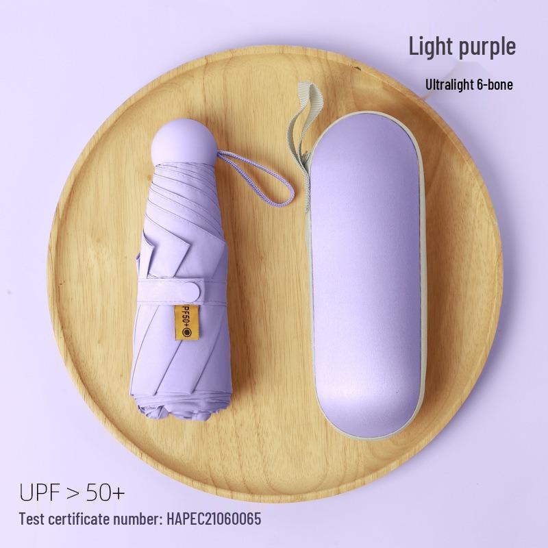 Ultra-Light Black Capsule Umbrella: Sun and Rain Protection