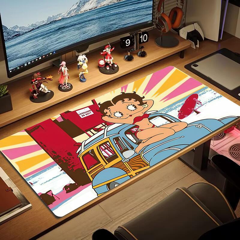 Betty Boop2 Print Cushion Non-slip Laptop Tablet Big Mousepad XXL Mat Mini PC Playmat With Lock edge
