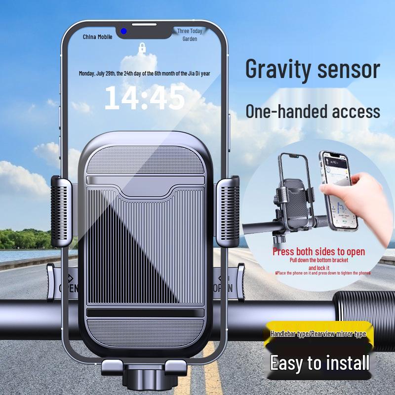 Universal Anti-Shake Electric Vehicle Handlebar Phone Holder with Shock Absorption