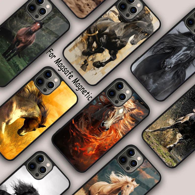Domineering Cool Horse Magnetic Phone Case For APPLE iPhone 17 Air 16 14 13 12 Pro Max 15 Plus Wireless Charge MagSafe Cover
