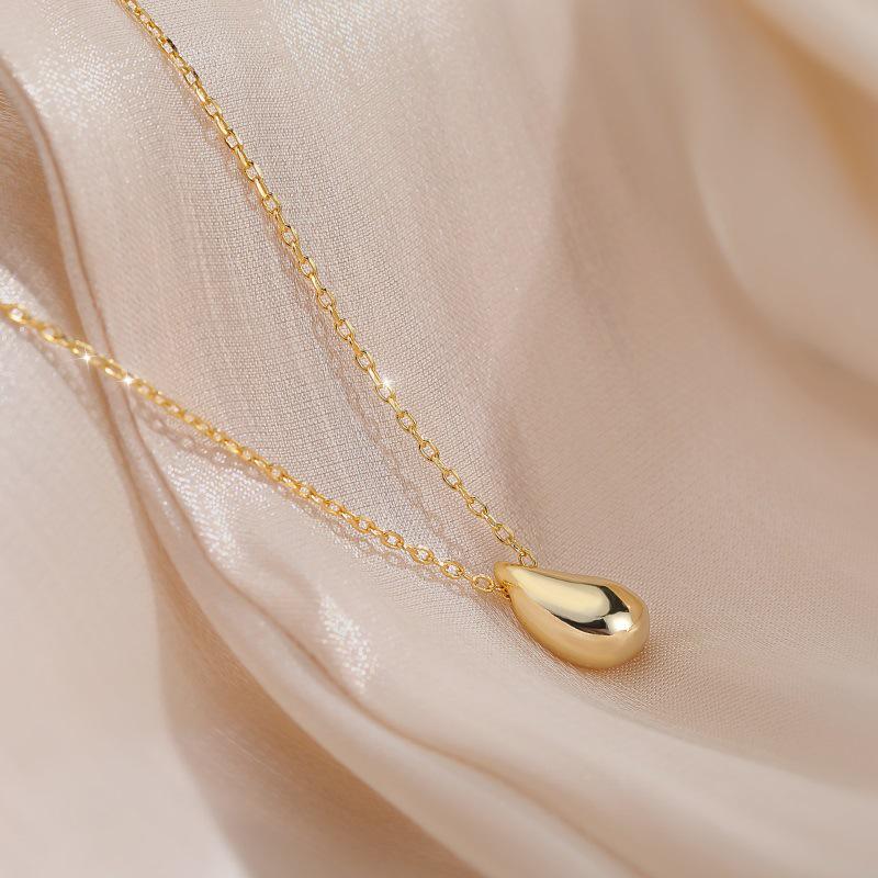 Korean Style Elegant Water Drop Necklace for Women - Retro Artistic Jewelry Trend