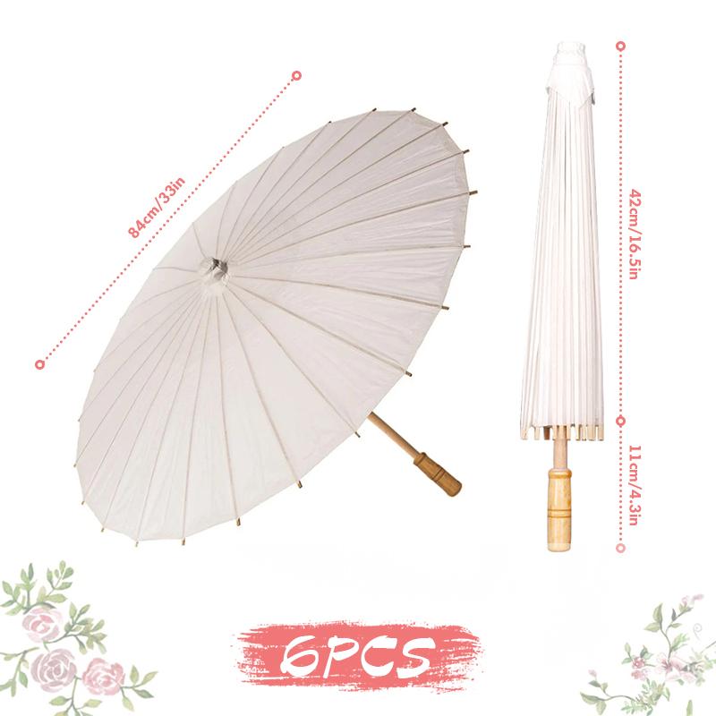 Parasol en papier blanc 84/60 cm pour mariage, cadeau de fête, parapluies en bambou à faire soi-même, pour centres de table de douche nuptiale, accessoires photo