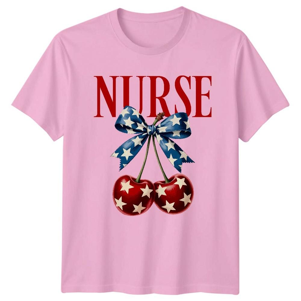 Nurse Cherries Patriotic Nursing Profession Unisexs Unisexs Graphic Tee