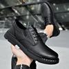 2024 New Lace Up Cowhide Mountaineering Shoes Men's Casual Work Shoes High Quality Brand Fashion Business Casual Leather Shoes