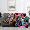 Anime Yu Gi Oh Card Yugioh Throw Blanket Blue Eyes White Dragon Anime Cartoon Soft Plush Blanket Bedroom Bedspread Home Decor
