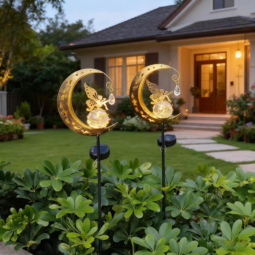Moon Fairy Water Drop Wrought Iron Floor Light - Outdoor Decorative Landscape Light