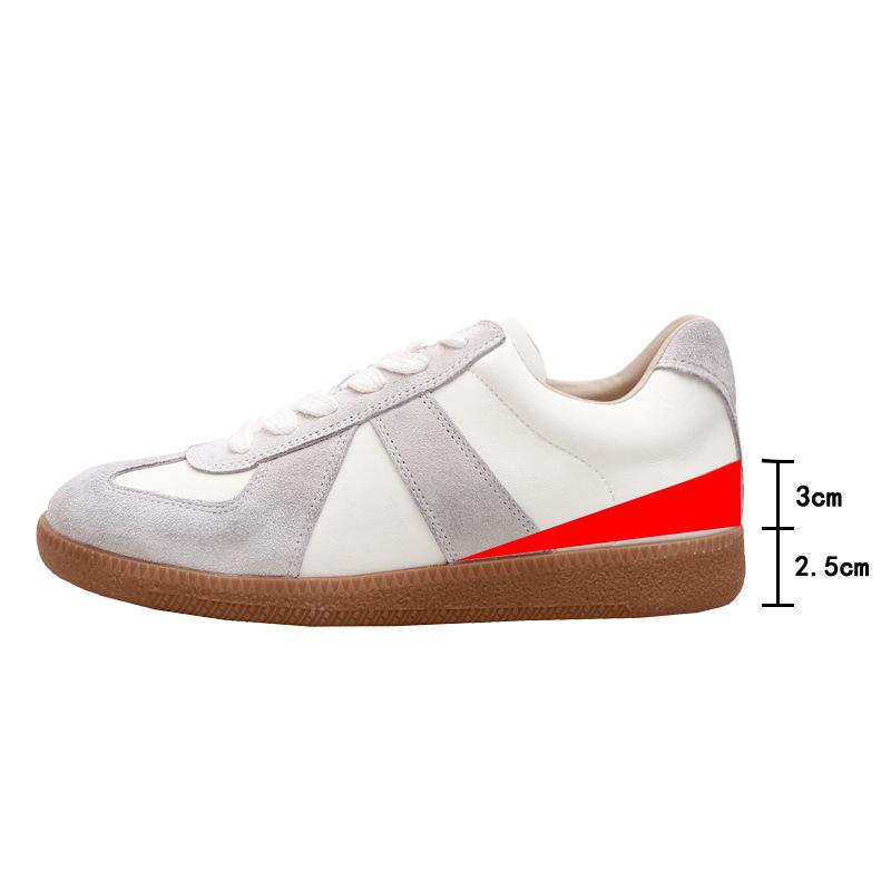 Silver Dexun shoes women's new color matching leather casual shoes inner heightening lace-up flat baseplate shoes Forrest Gump shoes