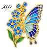 Butterfly Scarves Brooch Enamel Flower Pin, Floral Badge for Women, Inscet Shaped Pin Coats Sweaters Alloy