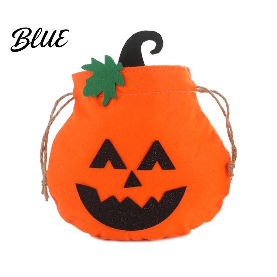 Pumpkin Candy Bag Halloween Drawstring for Kids Trick or Treat Bag Spooky Sack Reusable Non Woven Fabric Goodie Party Favors