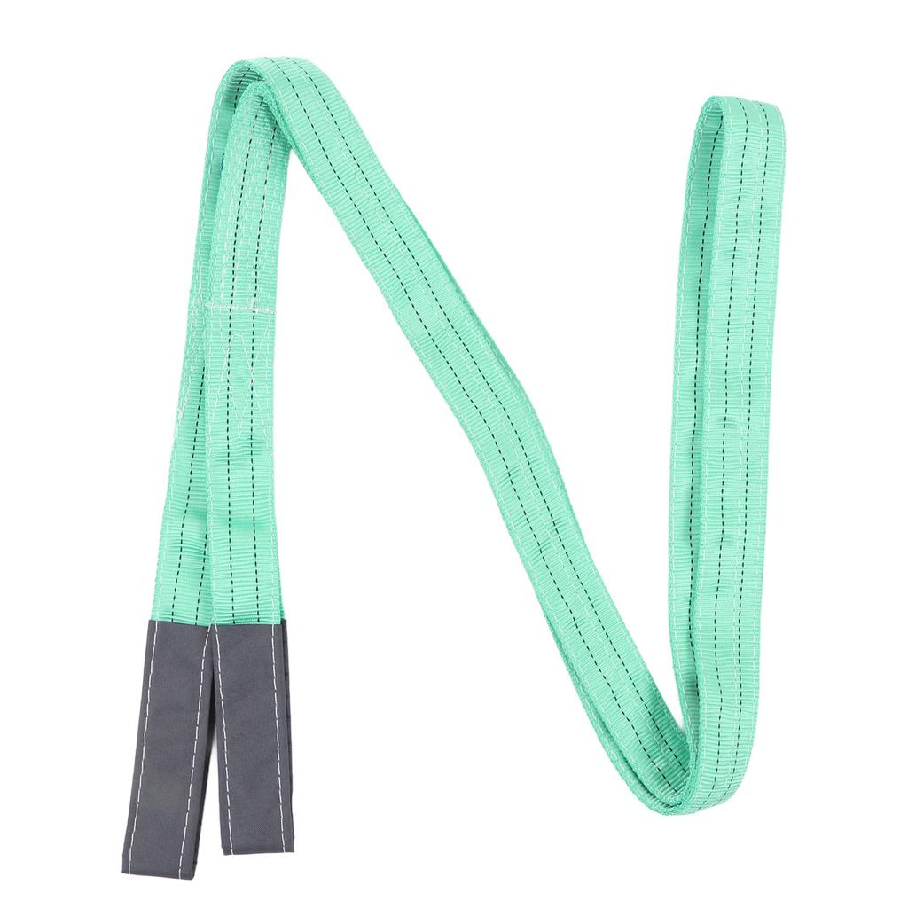 Poliesterowy pas do podnoszenia, pas do zawiesi, przemysłowy, do żurawi, płaski, wytrzymały, udźwig 4409 funtów, 13,12 stopy, 2 pętle, klamra, zielony