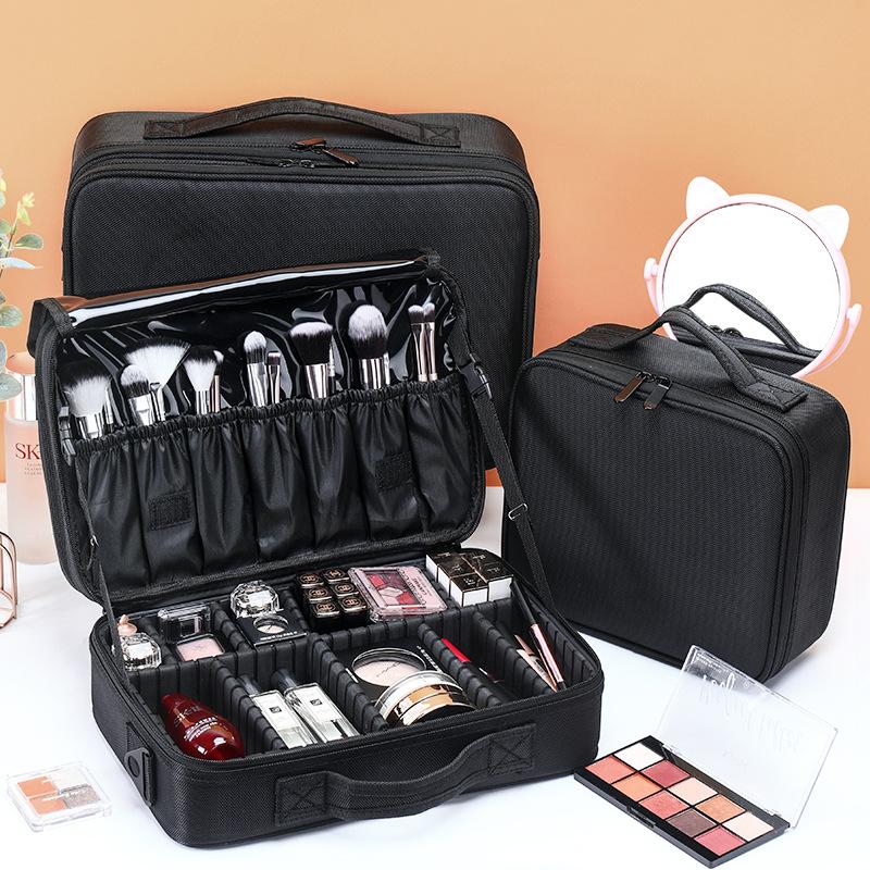 Neue Oxford-Stoff-Kosmetiktasche Große Kapazität Reise Notwendig Kosmetik-Etui Tattoo Nägel Und Make-up Handtasche 3-lagige Werkzeugkiste