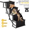 4 Steps Dog Stair Portable Folding Dog Ramps for Car SUV Truck Anti-slip Durable Die-cast Metal Pet Ramp Steps Ladder with Strap
