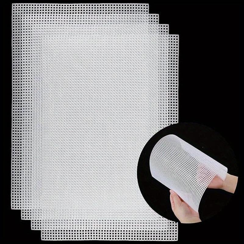 4Pcs Sewing Plastic Canvas Sheets White Mesh Sheets for DIY Embroidered Woven Crafts 30*20cm