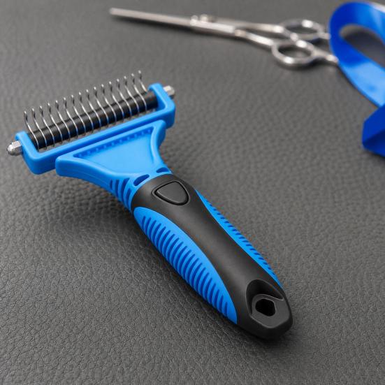 3Pcs/Set Pet Comb Set with Wide Edge, Pet Mat Remover Brush, Double-Sided Stainless Steel Undercoat Rake for Dogs And Cats Grooming