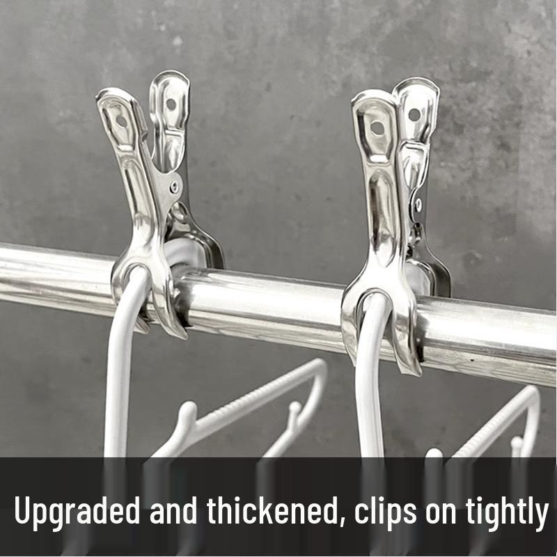 Große 12cm winddichte Wäscheklammern aus Edelstahl, 12er-Pack