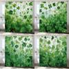 Green Leaves, Lucky Grass Clover Pattern Shower Curtain,  Bathroom Decorative Shower Curtain,  Home Curtain with Hooks