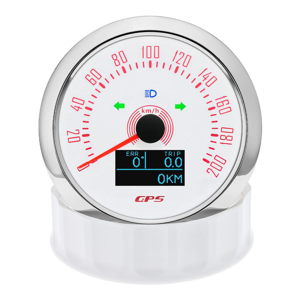 Waterproof Digital 85MM GPS Speedometer With GPS Antenna 0-160MPH 0-200KMH 7 Colors LED Backlight Odometer Gauge for 12V24V