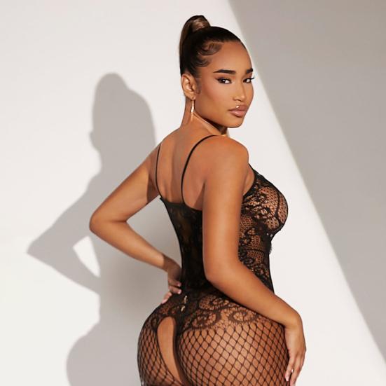 Delicate Sleeping Bodysuit Fishnet Stockings Style Bodycon